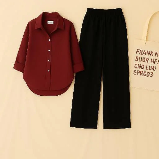 Co-Ord Set – Maroon & Black