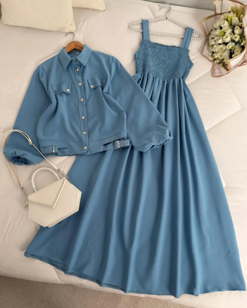 Luna Grace Midi Dress with Jacket