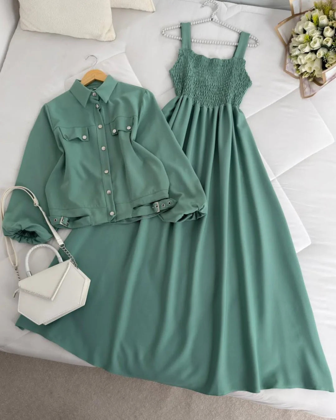 Luna Grace Midi Dress with Jacket