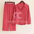 Western Shirt Style 2-Pcs Stiched Co-Ord Set.