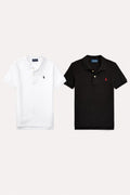 Kids Mesh Polo Shirts (Pack Of 2) white ,black