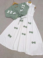 Classic Wine Bow Embellished Maxi 2-Piece