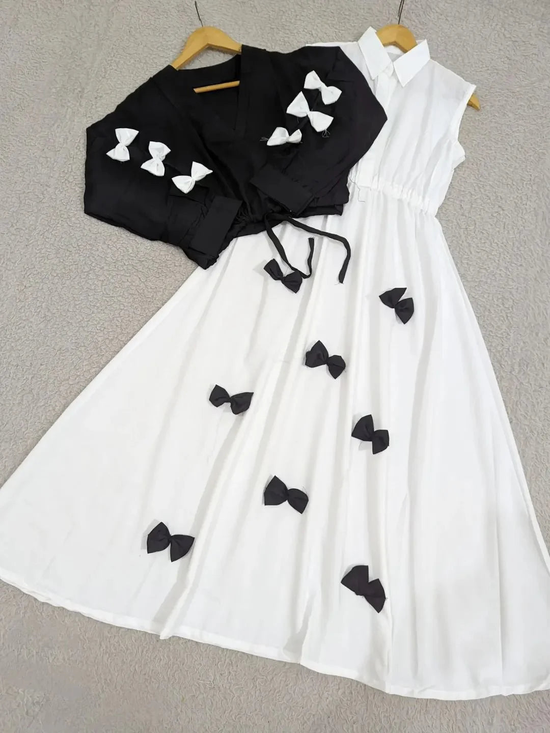 Classic Wine Bow Embellished Maxi 2-Piece