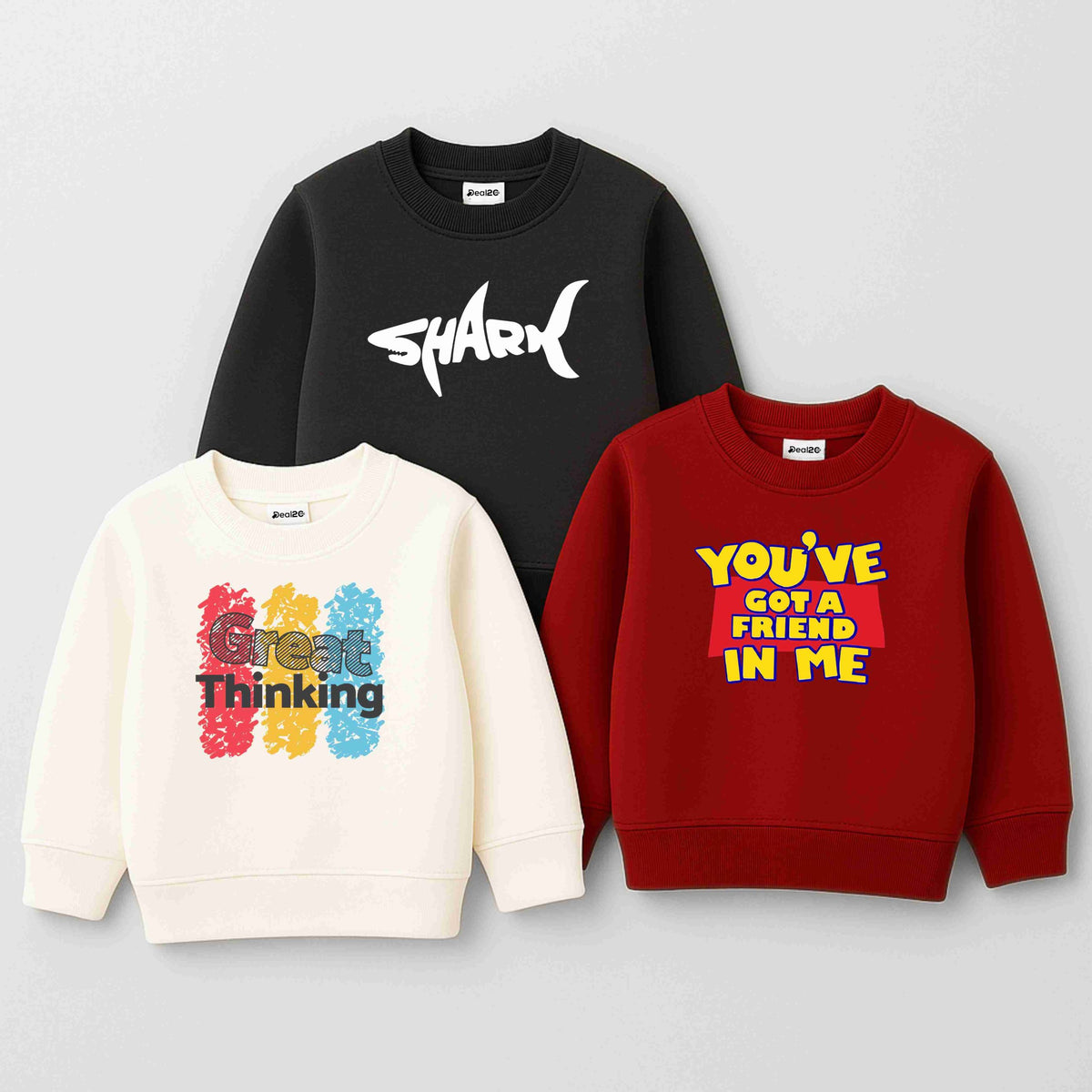 Kids Sweatshirt (Pack Of 3) Great thinking, Future